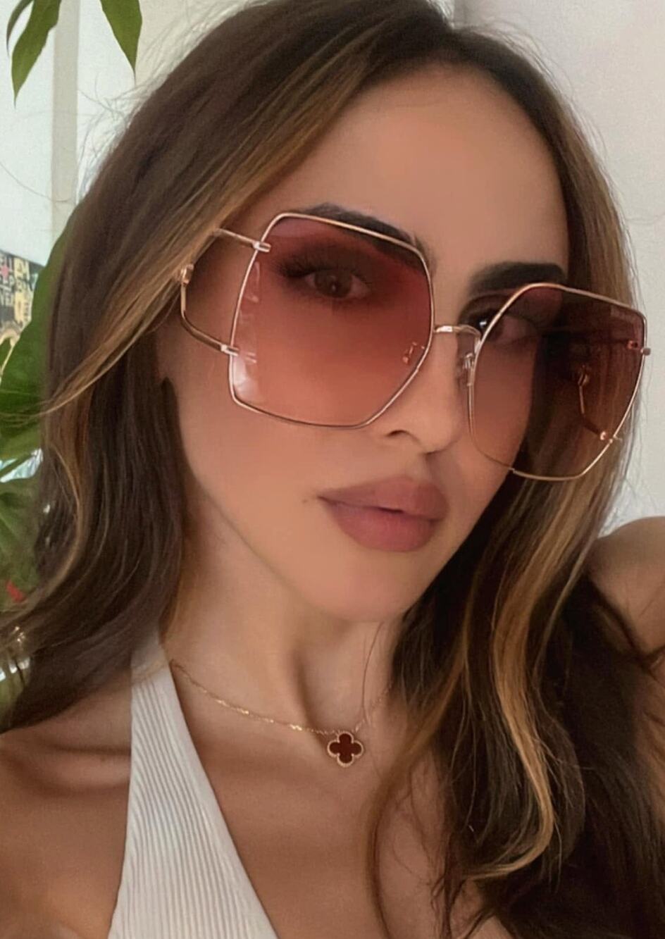 NEW Gucci GG1564SA Oversized Pink Gold Sunglasses $650
